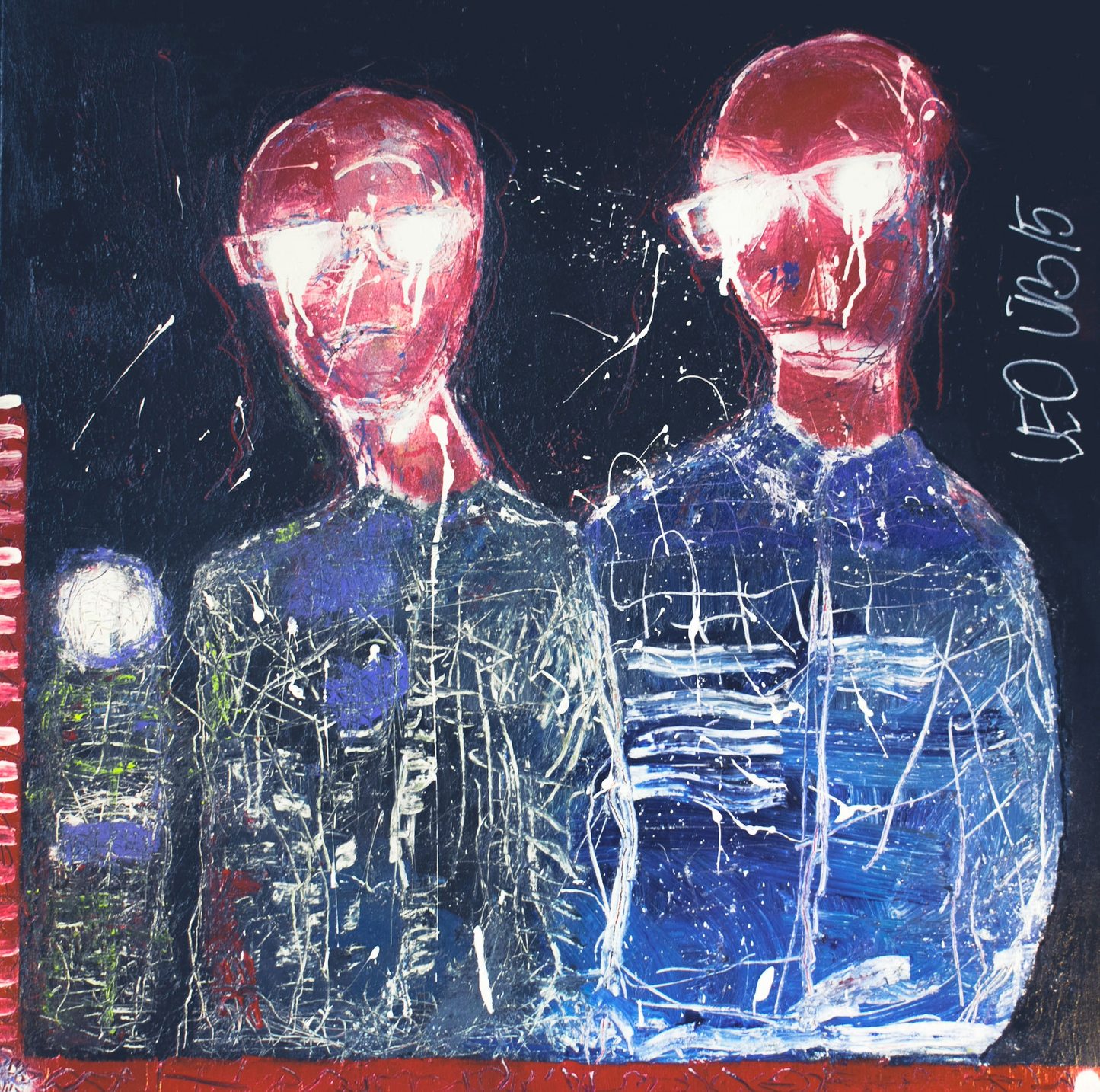 2 sure mænd maleri 90x90cm