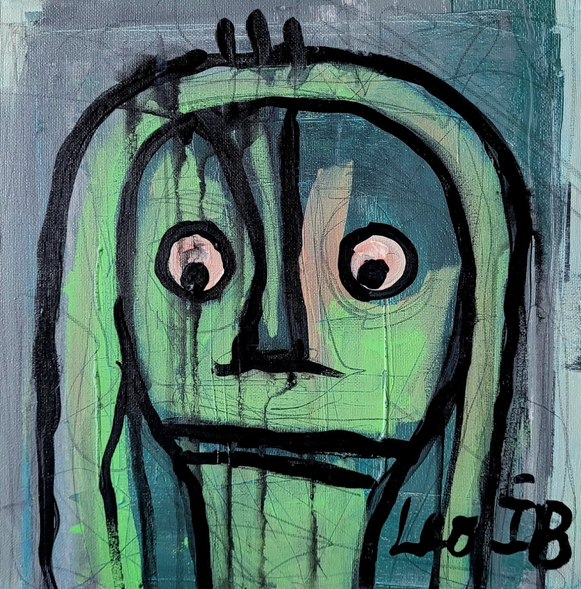 Andrea akrylmaleri 30x30cm af Leo IB