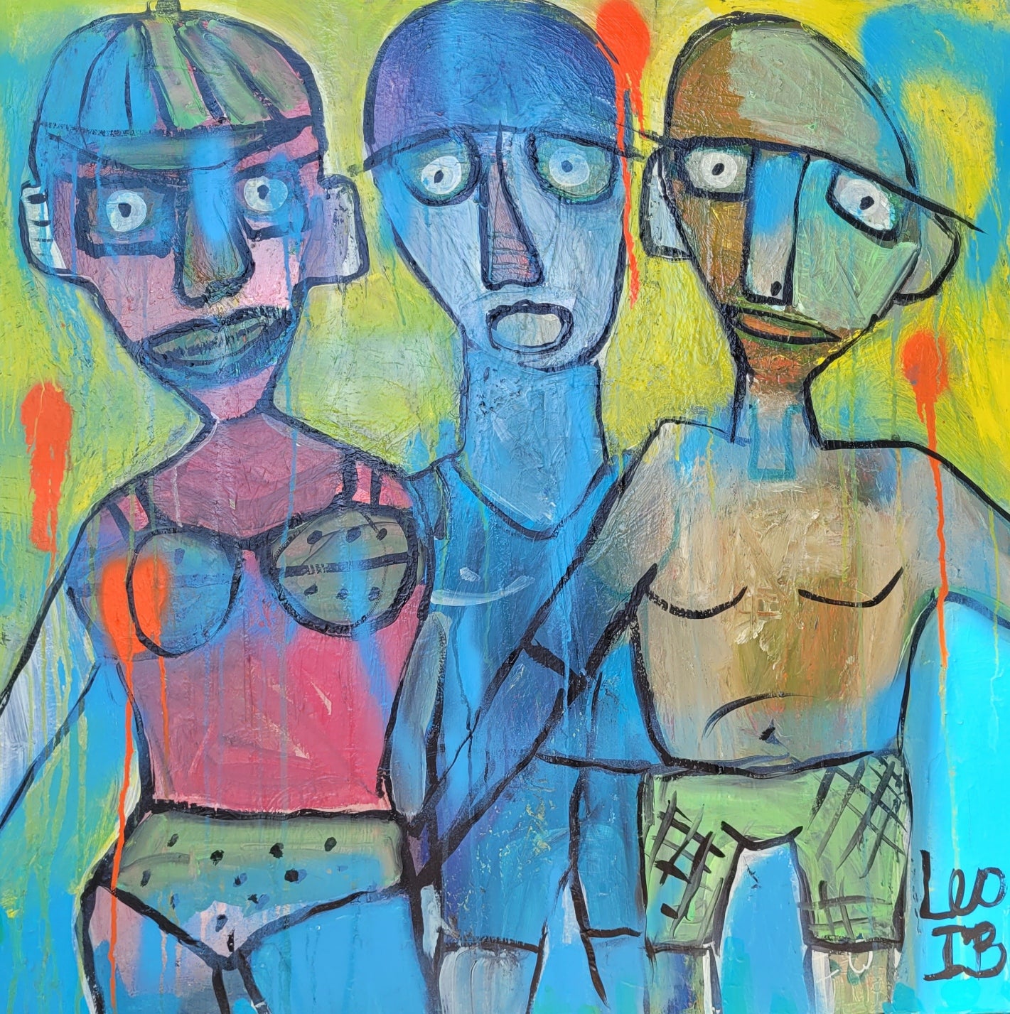 Sunshine Beach. Akrylmaleri af Leo IB. 80x80cm.