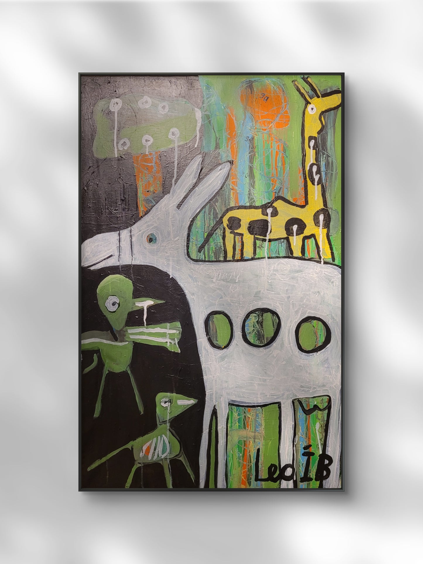 Elgen akrylmaleri 63x97cm