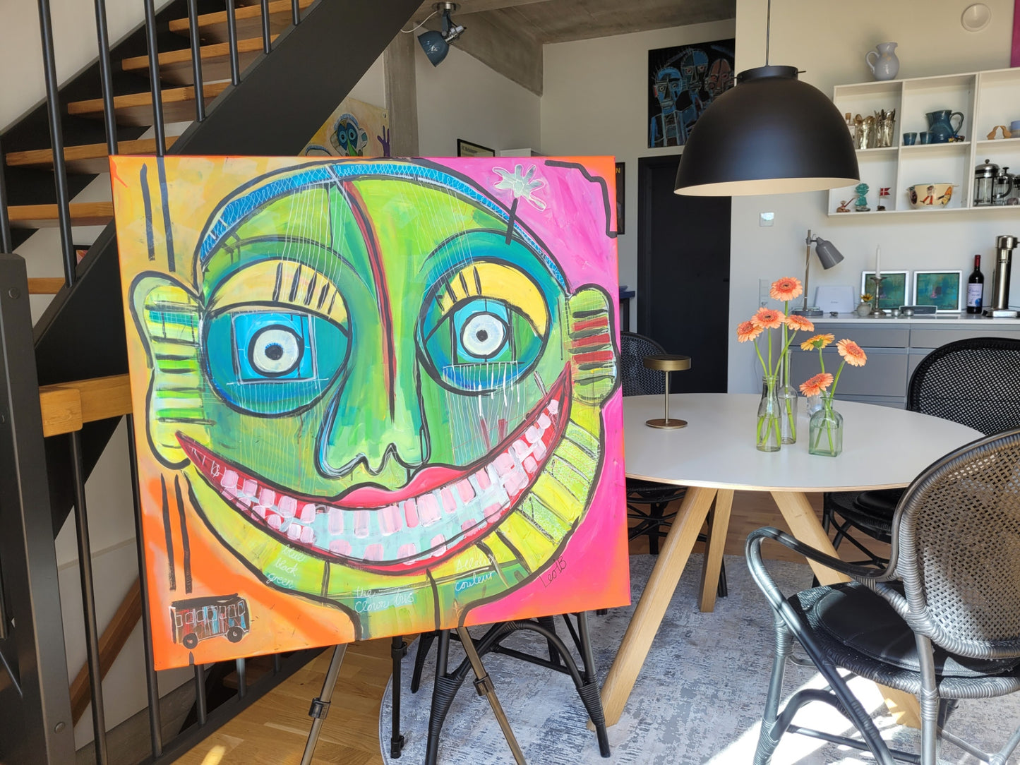 Clown maleri 90x90cm