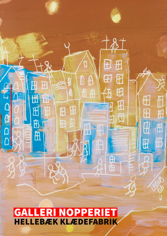 Byen varm plakat A2 med sort ramme