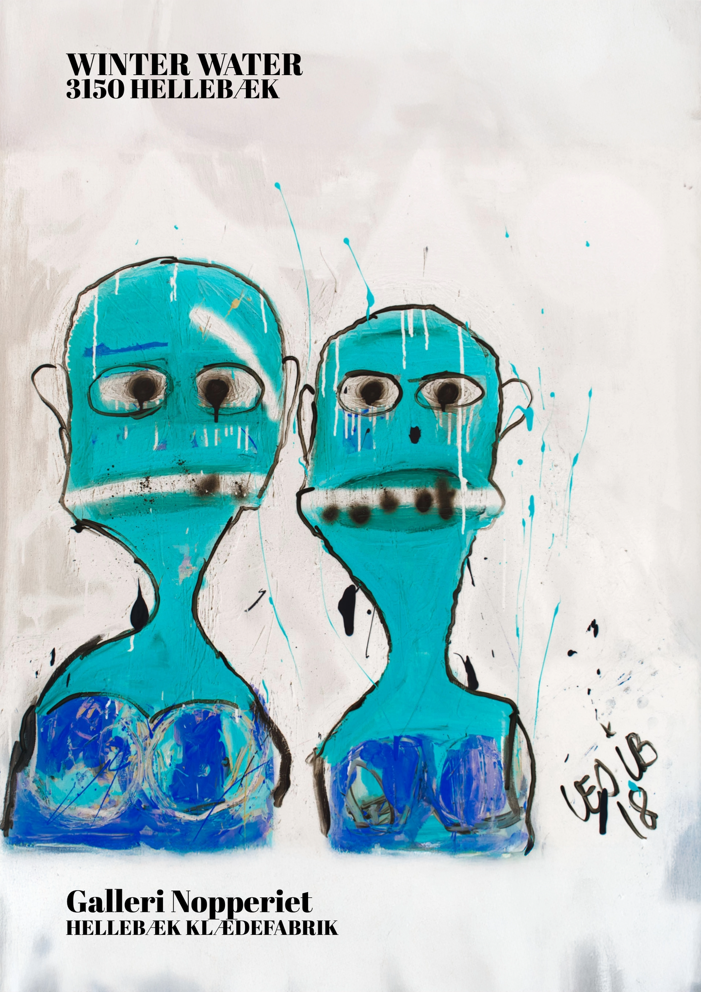 Winter water plakat A1 med sort ramme