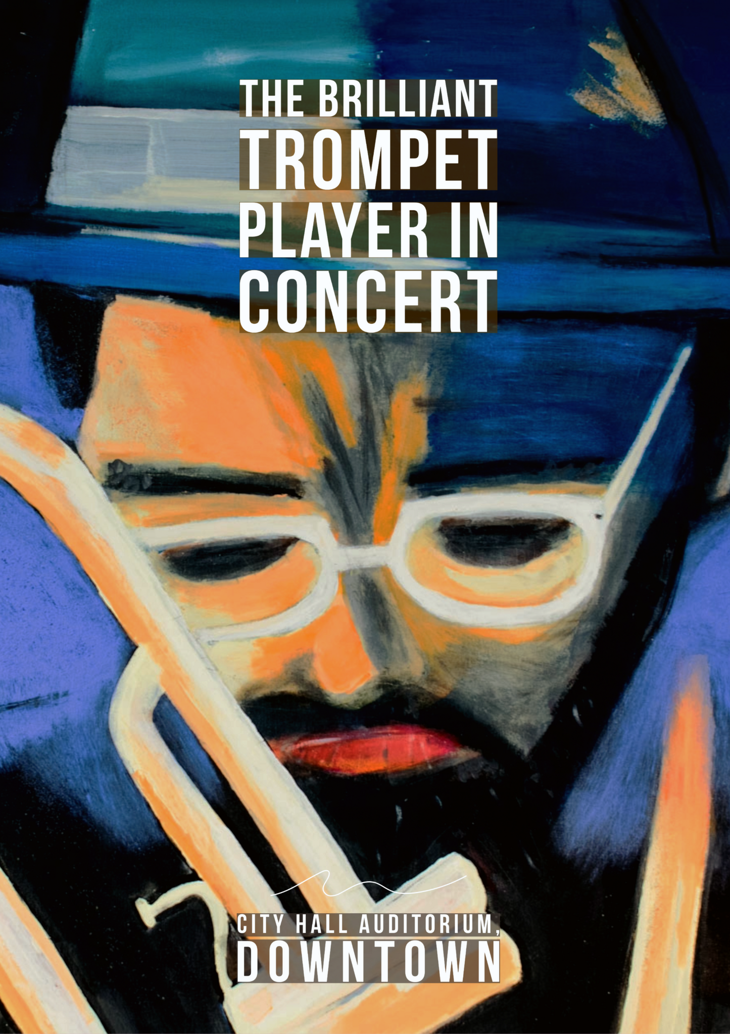 Trompetplayer plakat A3 med sort ramme