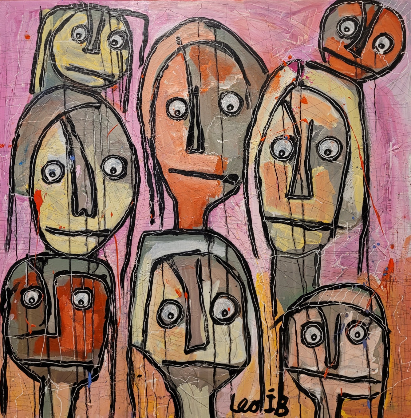 Girl akrylmaleri 80x80cm