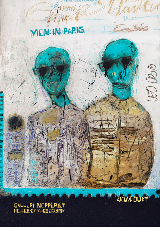 Men in Paris plakat A1 med sort ramme