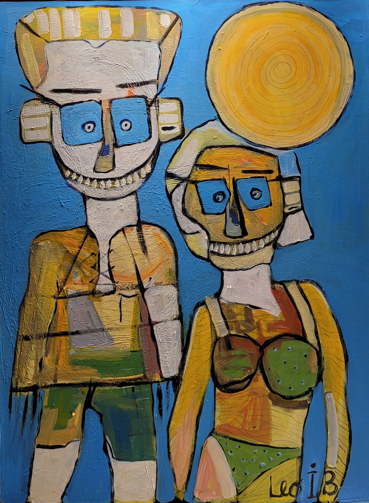 Morgensol ved Vandet maleri 90x120cm