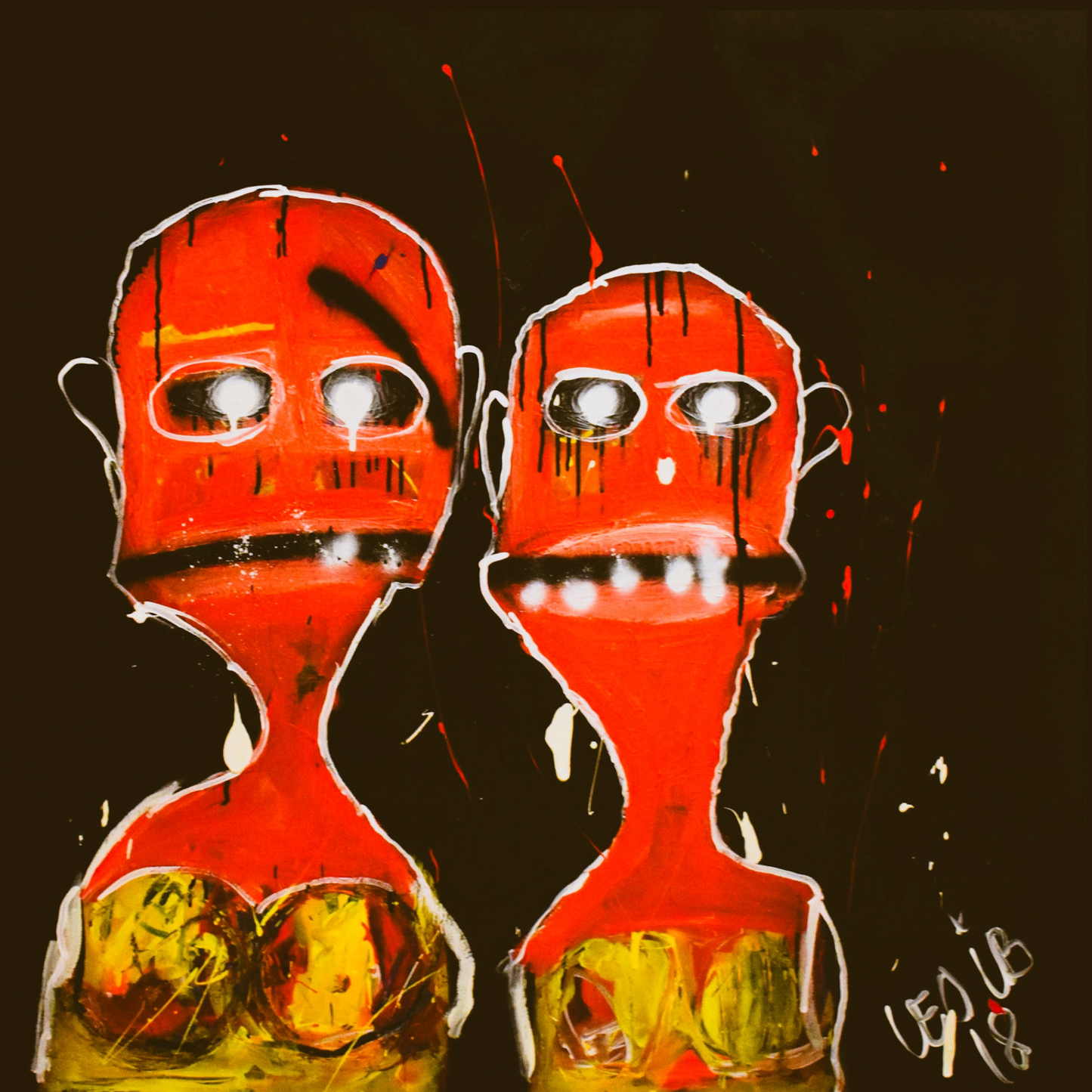 Spacemen maleri 90x90cm