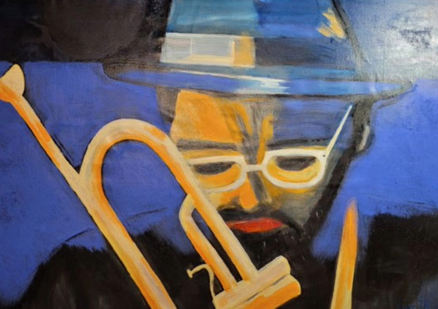 Trompetisten maleri 90x140cm