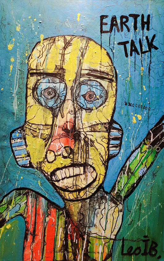 Earth Talk. Akrylmaleri af Leo IB. 62x96cm.