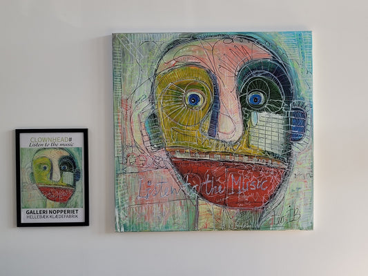 SOLGT Clownhead maleri 90x90cm