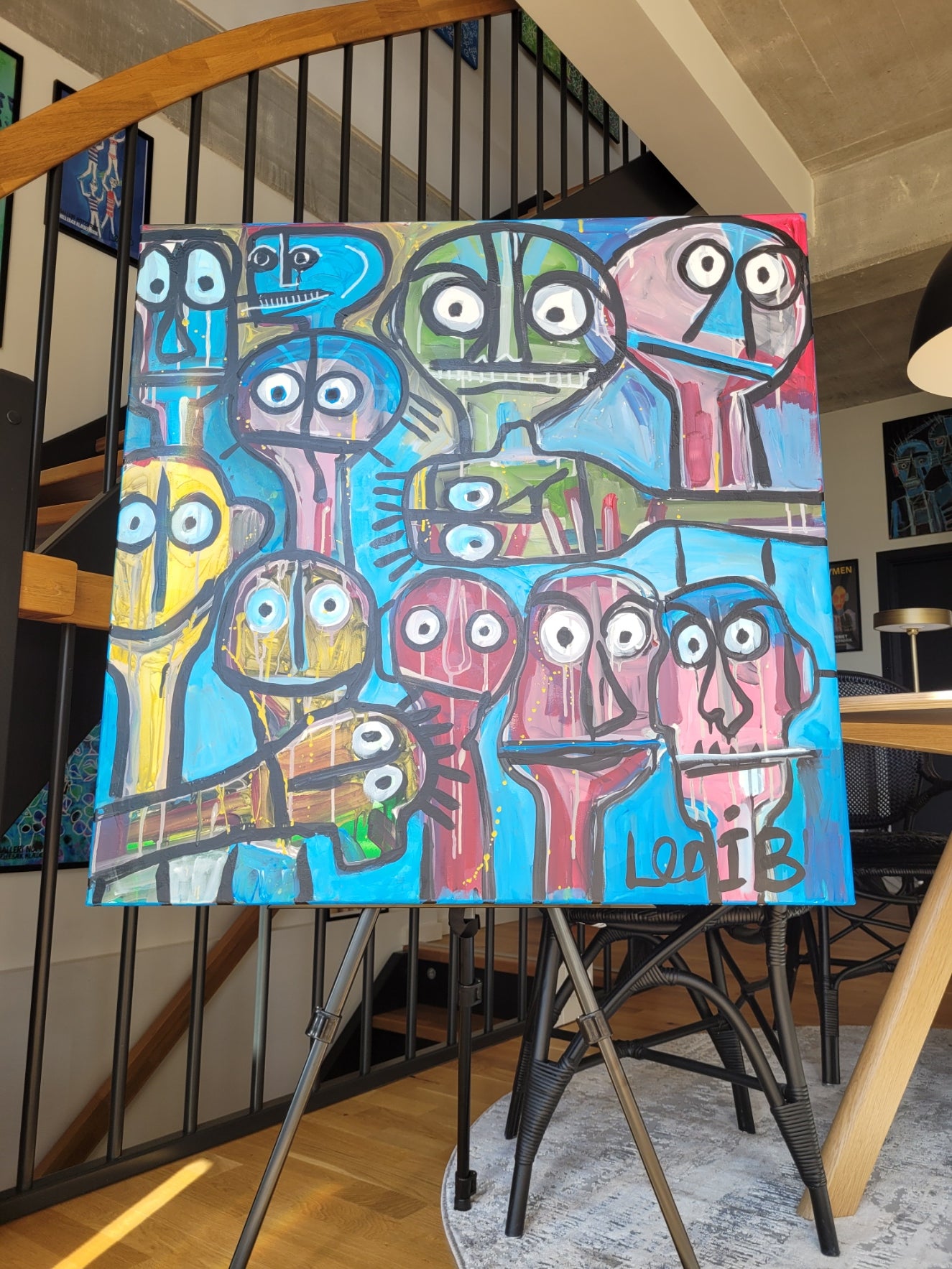 Heads maleri 90x90cm